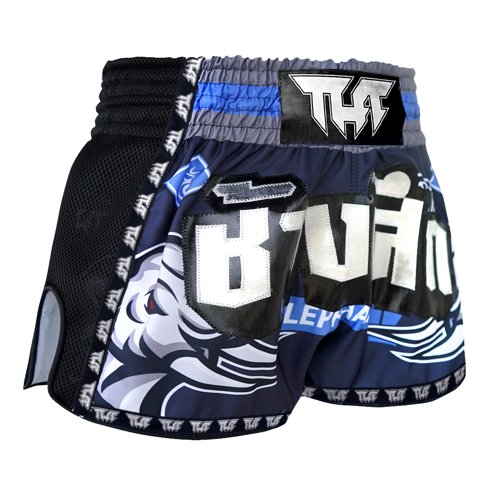 TUFF - White War Elephant Retro Muay Thai Shorts