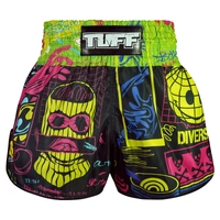 TUFF - 'Neon Graffiti' High-Cut Retro Muay Thai Shorts